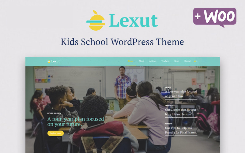 Lexut - Освіта ECommerce Сучасна тема WordPress Elementor