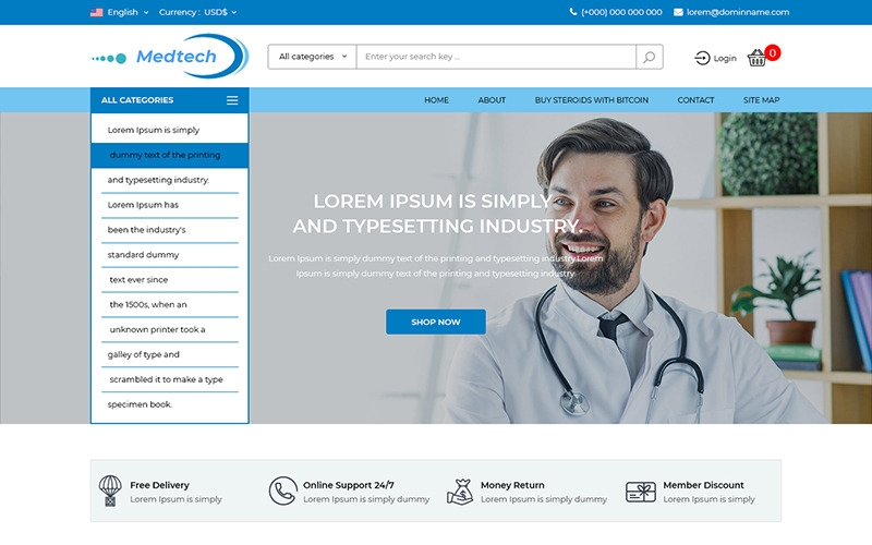 Medtech - Medicine Store PSD Template