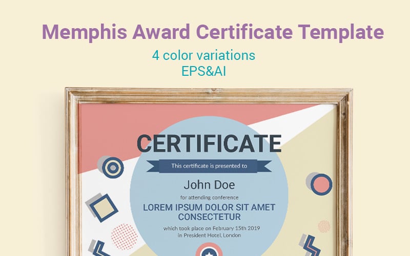 Memphis Award Certificate Template