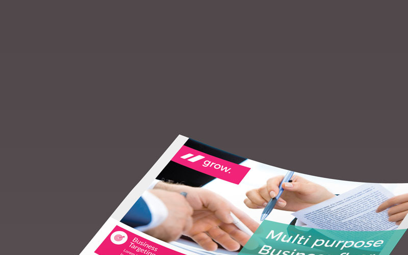 Download Фирменный стиль "Multi Business Grow Flyer - Corporate Identity Template" / Multi Business Grow Flyer - Corporate Identity Template - Фирменный стиль на тему графика flyer corporate corporate creative flyer travel business card card liflet computer internet stationery id kit blue hi-quality official symple green