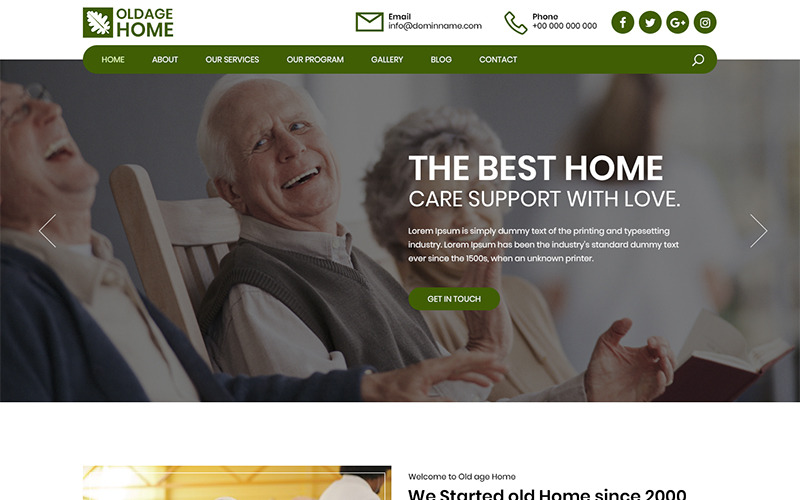 Oldage Home - Old Age Home PSD-sjabloon