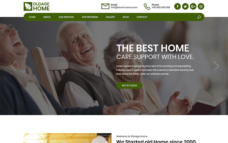 Download PSD шаблон "Oldage Home - Old Age Home PSD Template" / Oldage Home - Old Age Home PSD Template - PSD шаблон на тему графика old theme template psd photoshop