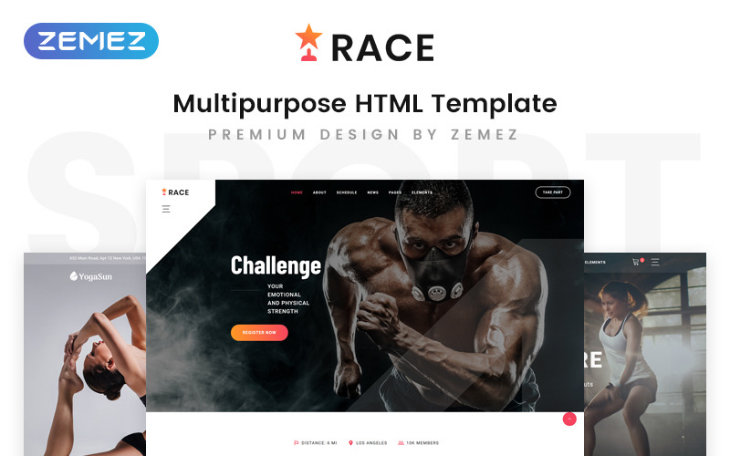 Race - Sports Event Creative Szablon witryny HTML5 o uniwersalnym zastosowaniu
