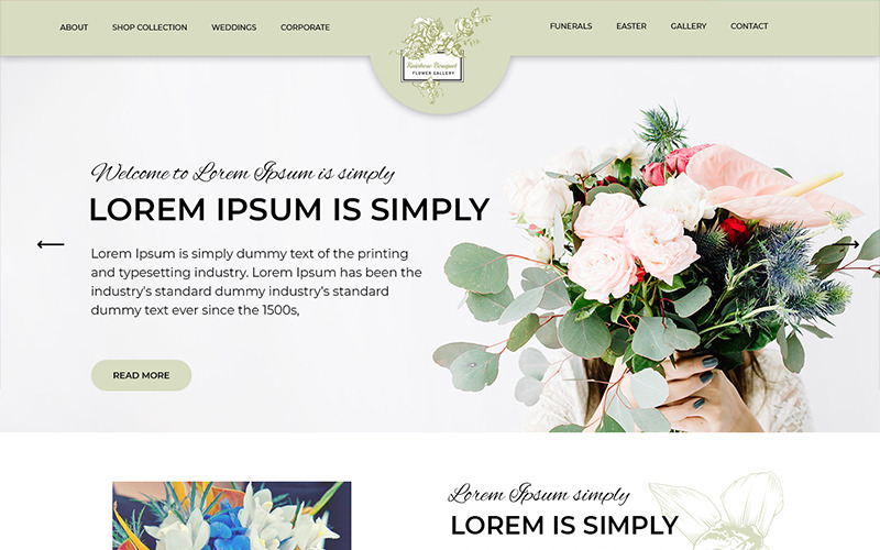 Rainbow Bouquet - Flower Shop PSD-sjabloon