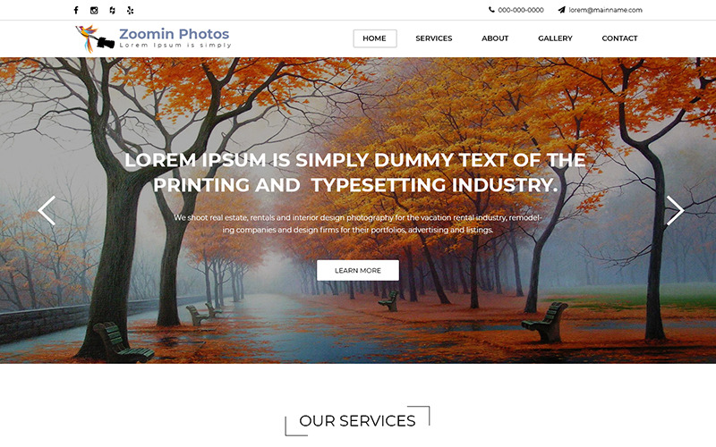 Download PSD шаблон "Zoomin Photos - Photography PSD Template" / Zoomin Photos - Photography PSD Template - PSD шаблон на тему фотограф photos photography images psd photoshop theme template