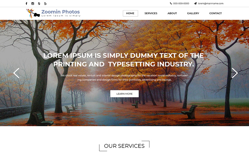 Zoomin Photos - Photography PSD Template