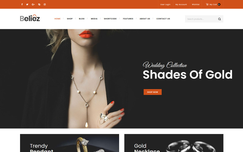 ювелирный магазин woocommerce тема