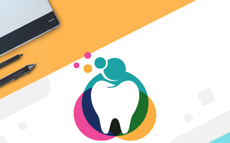 Download Шаблон логотипа "Color Dental Logo Template" / Color Dental Logo Template - Шаблон логотипа на тему графика logo dental care clinic dentist template design dentistry doctor medical medicine hospital vector dermatology healthy implant tooth branding identity family