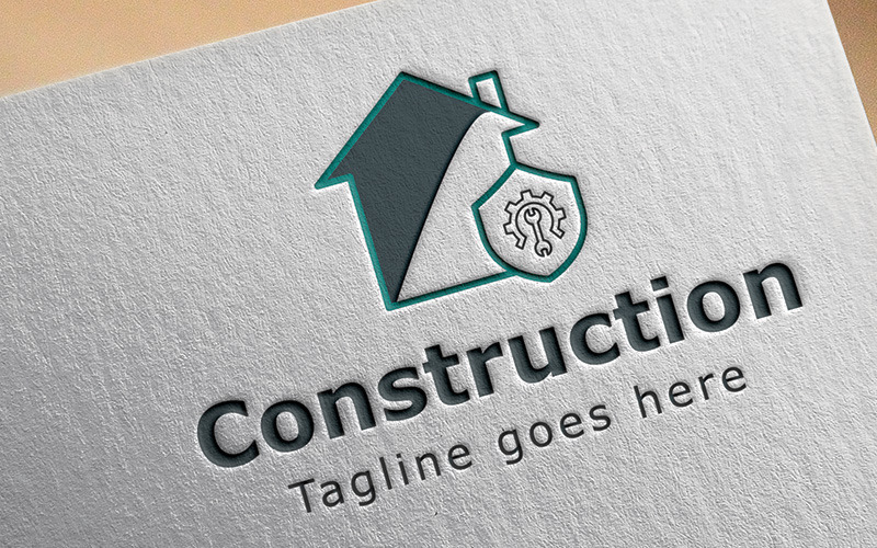 Download Шаблон логотипа "Construction Logo Template" / Construction Logo Template - Шаблон логотипа на тему графика agent bold brand branding build building company concrete construction corporate design floor glass home identity innovative plan properties property