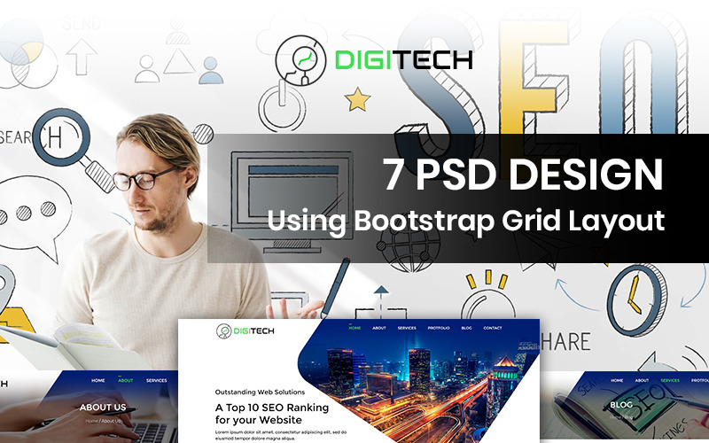 DigiTech - SEO společnost PSD šablona