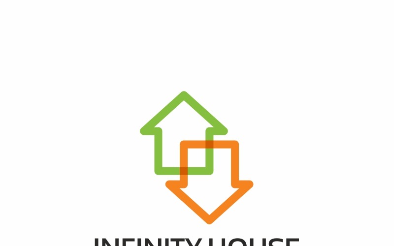 Download Шаблон логотипа "Infinity House Logo Template" / Infinity House Logo Template - Шаблон логотипа на тему графика abstract black blue buy combination endless estate green home house infinity logo loop plumber professional property psd real realtor rent
