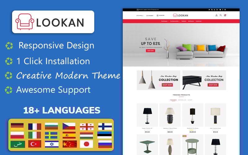 Lookan - Furniture OpenCart 4 & Openccart 3 Template
