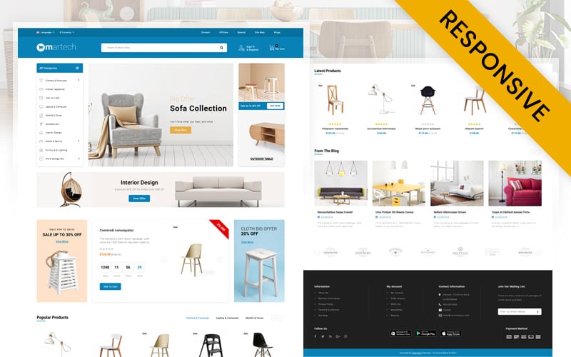 Martech - 家具店 OpenCart 响应模板