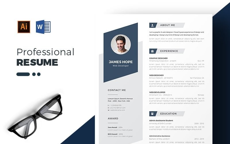 Ontwerper-professionele CV-sjabloon