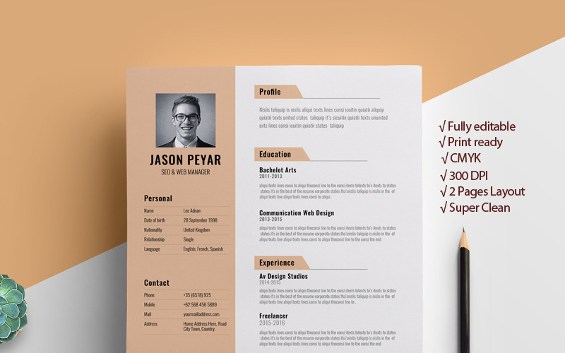 Parkar - Plantilla de curriculum vitae moderno