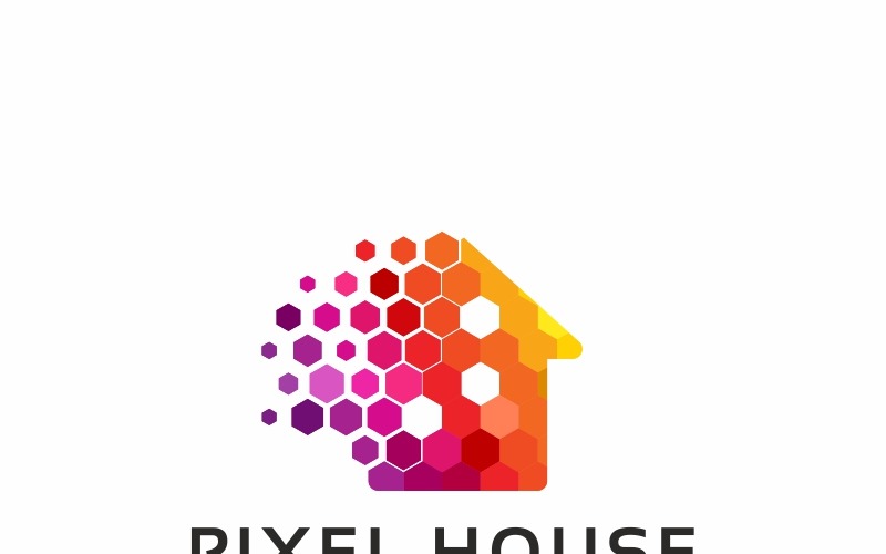 Download Шаблон логотипа "Pixel House Logo Template" / Pixel House Logo Template - Шаблон логотипа на тему графика big house build building business contractor corporate creative elegant estate great home security hotel housing property real residential resort retail