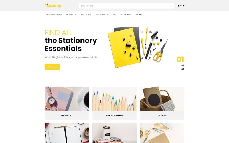 Tipstamp - Stationery Store Clean OpenCart-sjabloon