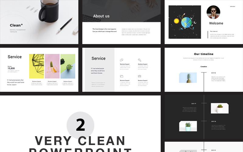 Very I Clean PowerPoint template #80261 - TemplateMonster