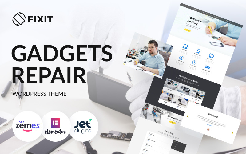 Fixit - Thème WordPress Elementor pour site web de réparation de téléphones et d'appareils électroniques