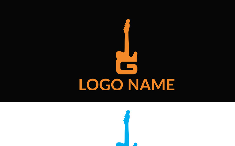 Download Шаблон логотипа "G Guitar Logo Template" / G Guitar Logo Template - Шаблон логотипа на тему графика guitar g guitar-logo music-logo logos branding compos g-logo logo-type web print eps colorfull song music-instrument singer