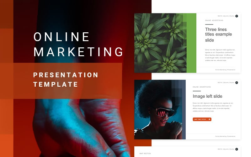 Plantilla de PowerPoint - marketing online