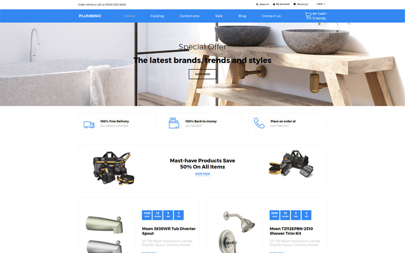 Plumbino-水暖电子商务现代Shopify主题