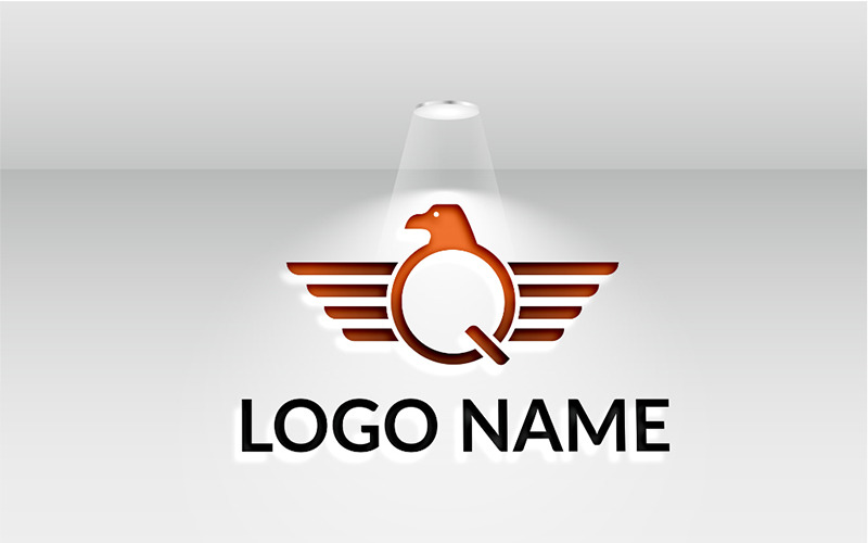 Шаблон логотипа Q Bird Design