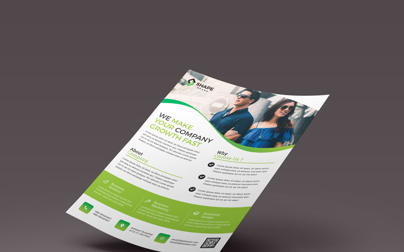 Download Фирменный стиль "Shape Band - Company  Flyer - - Corporate Identity Template" / Shape Band - Company  Flyer - - Corporate Identity Template - Фирменный стиль на тему графика flyer corporate corporate creative flyer travel business card card liflet computer internet stationery id kit blue hi-quality official symple green