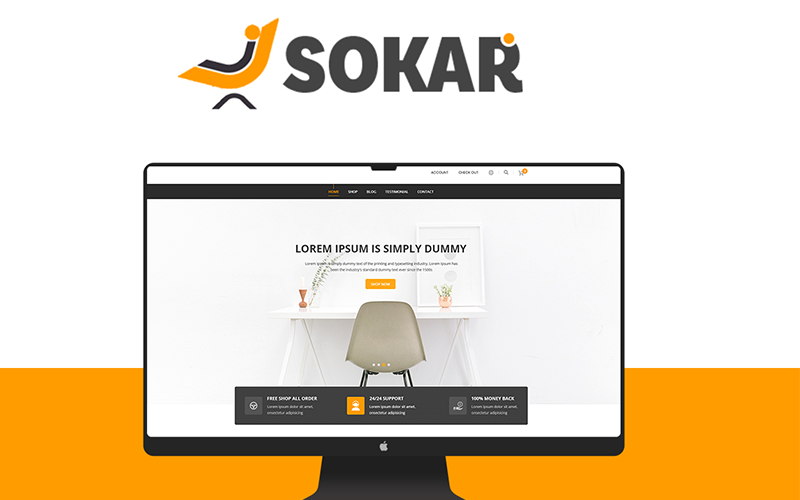 Download PSD шаблон "Sokar - Furniture Shop PSD Template" / Sokar - Furniture Shop PSD Template - PSD шаблон на тему домашний декор furniture shop store interior fashion modern multipurpose shopping slider woocommerce