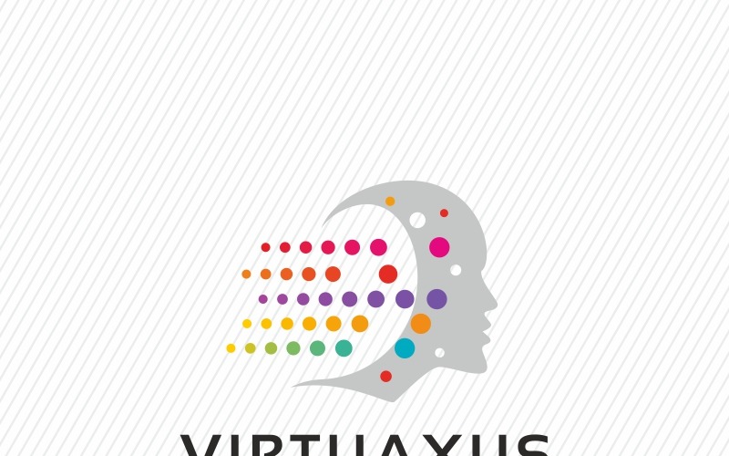 Download Шаблон логотипа "Virtuaxus Logo Template" / Virtuaxus Logo Template - Шаблон логотипа на тему графика abstract face app artificial brain brainstorm consultant creative creativity digital human futuristic head system identity imaginative intelligence interactive profile internet