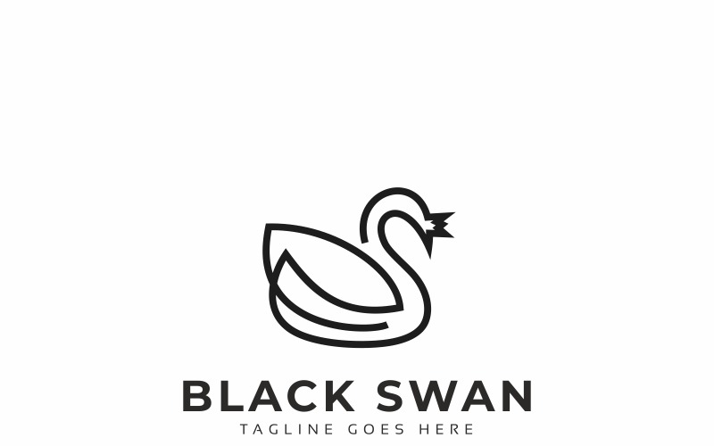 Download Шаблон логотипа "Black Swan Logo Template" / Black Swan Logo Template - Шаблон логотипа на тему графика animals bird black swan business crown feather fly jewel love marry sky smart objects soft sweet wedding wing