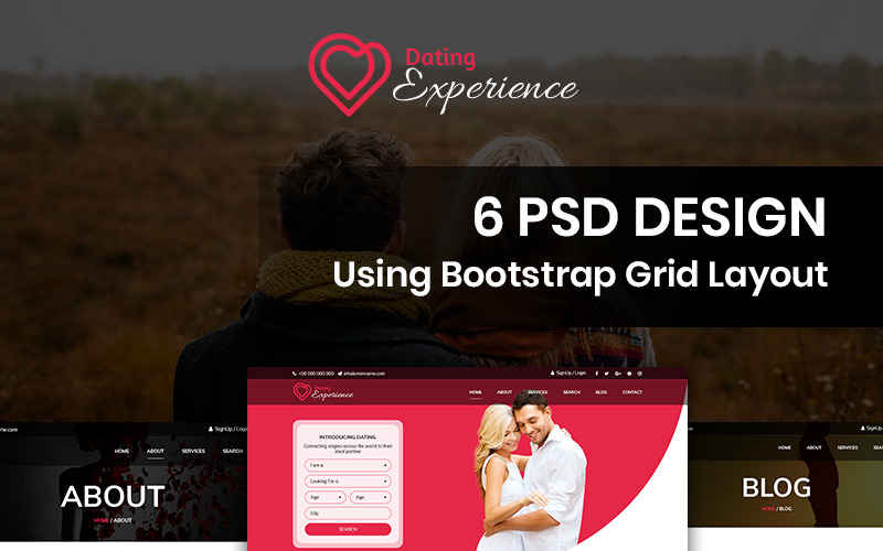 Experiência de namoro - Modelo PSD de namoro