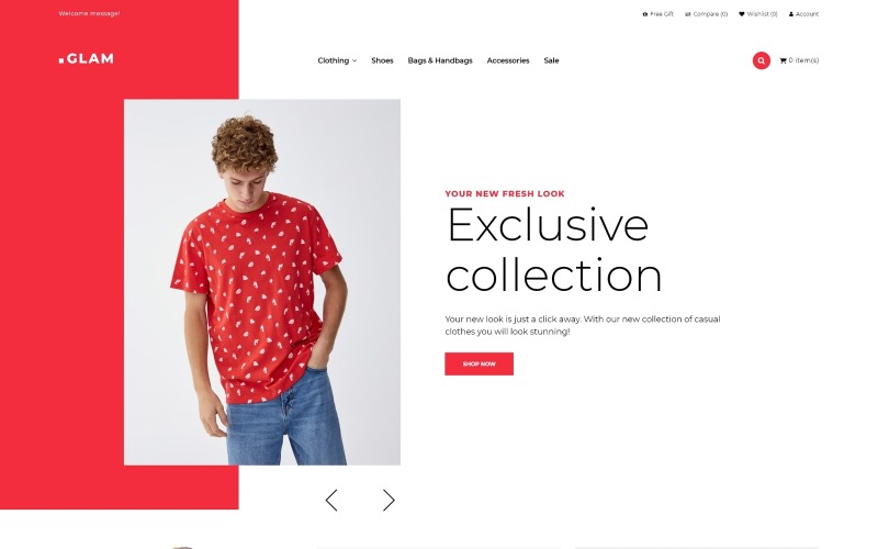 Glam - Modello OpenCart creativo per negozio di moda