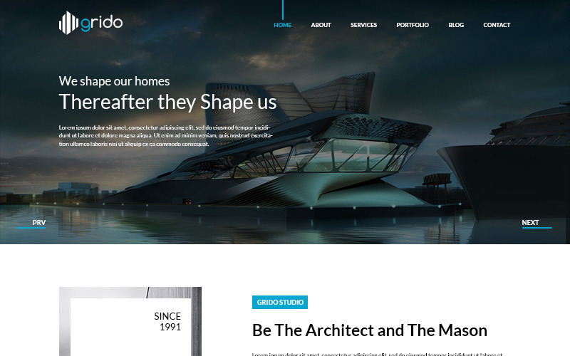 Grido - PSD-mall för arkitektur