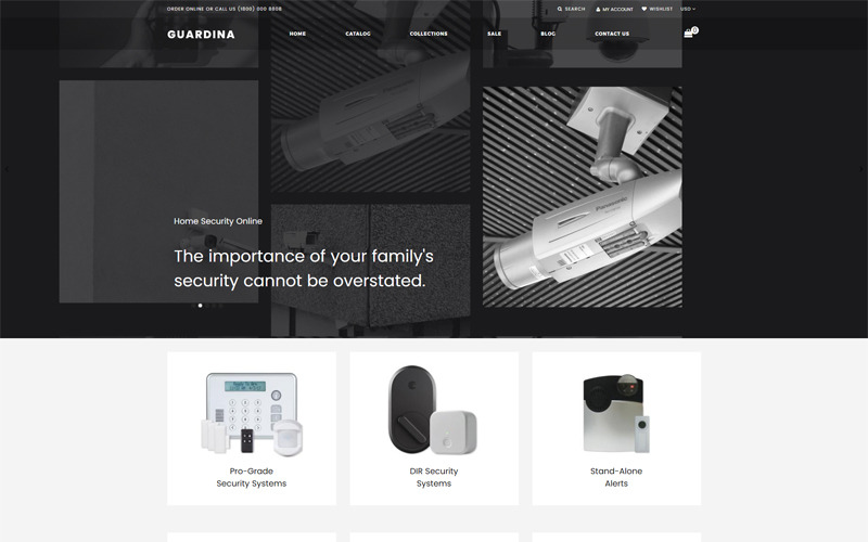 Guardina - Tema moderno de Shopify para comercio electrónico de seguridad