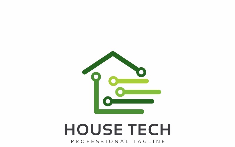 Download Шаблон логотипа "House Tech Logo Template" / House Tech Logo Template - Шаблон логотипа на тему графика apartment app applications building chip computer creativity digital electronic engineering flat home house plan hut innovation it mansion mobile property