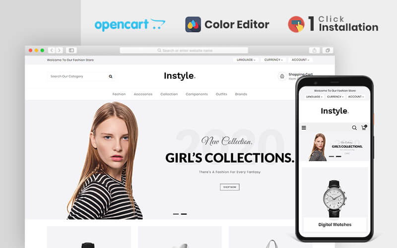 instyle fashion store opencart шаблон