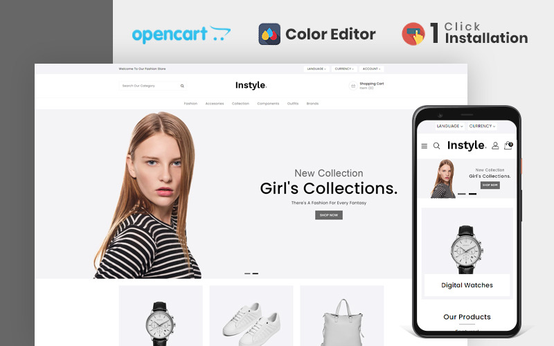 Instyle Moda Mağazası OpenCart Şablonu