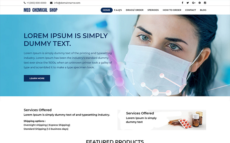 Download PSD шаблон "Med Chemical Shop- Medical Shop PSD Template" / Med Chemical Shop- Medical Shop PSD Template - PSD шаблон на тему оптовый магазин medical shop medicine template theme psd photoshop