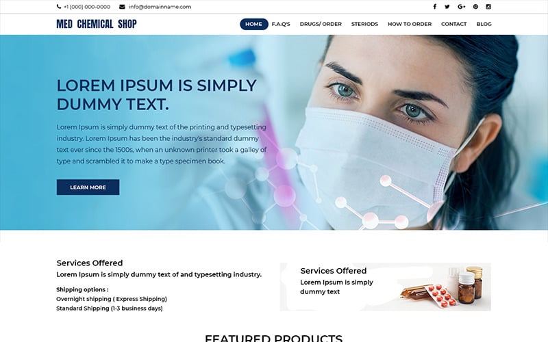 Med Chemical Shop- Medical Shop PSD Template