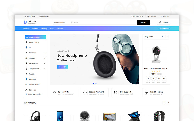 шаблон opencart торгового центра