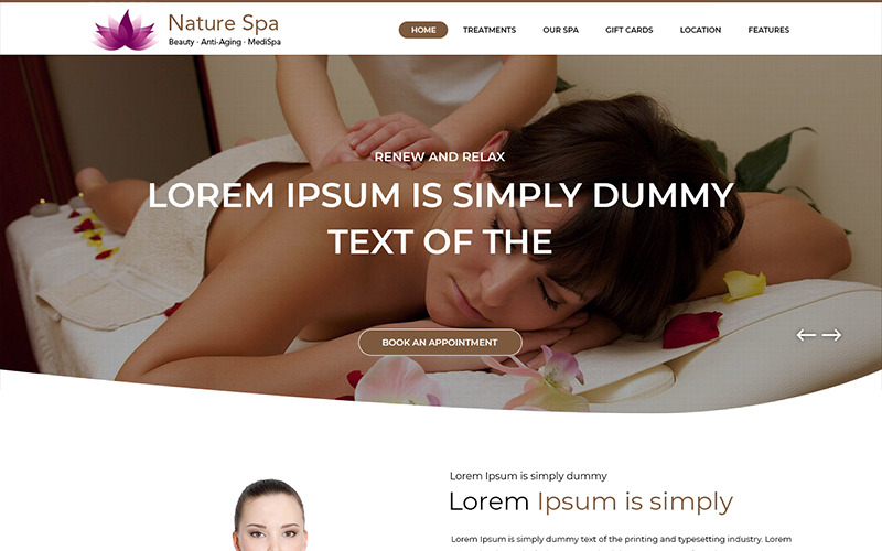 Nature Spa- Spa Services PSD-sjabloon
