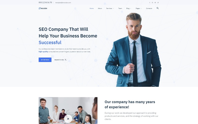 Nulsen - SEO Company Clean Multipage HTML5 webbplats mall