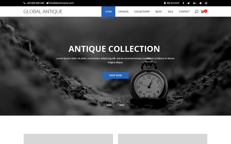 Download PSD шаблон "Global Antique - Antique Store PSD Template" / Global Antique - Antique Store PSD Template - PSD шаблон на тему магазин антиквариата antique store old vintage template theme psd photoshop