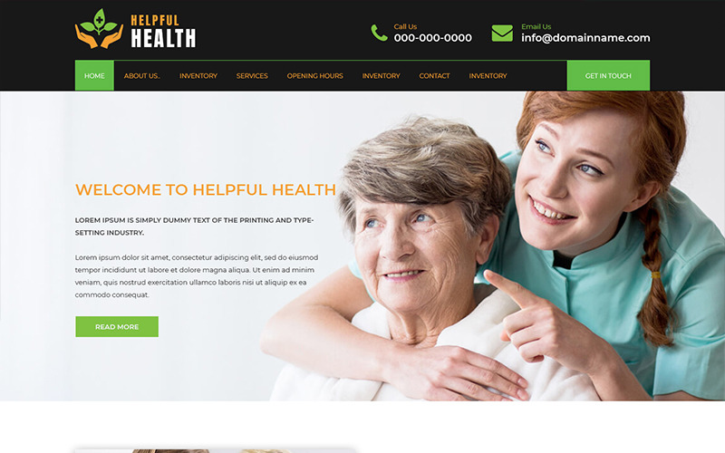 Download PSD шаблон "Helpful Health - Health Care PSD Template" / Helpful Health - Health Care PSD Template - PSD шаблон на тему уход за престарелыми health care elders old template theme psd photoshop