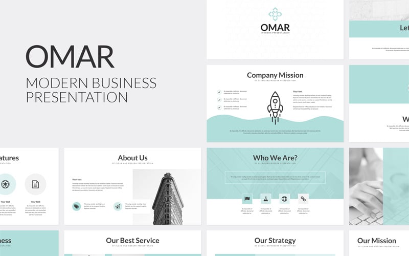 Modèle PowerPoint d'entreprise moderne Omar
