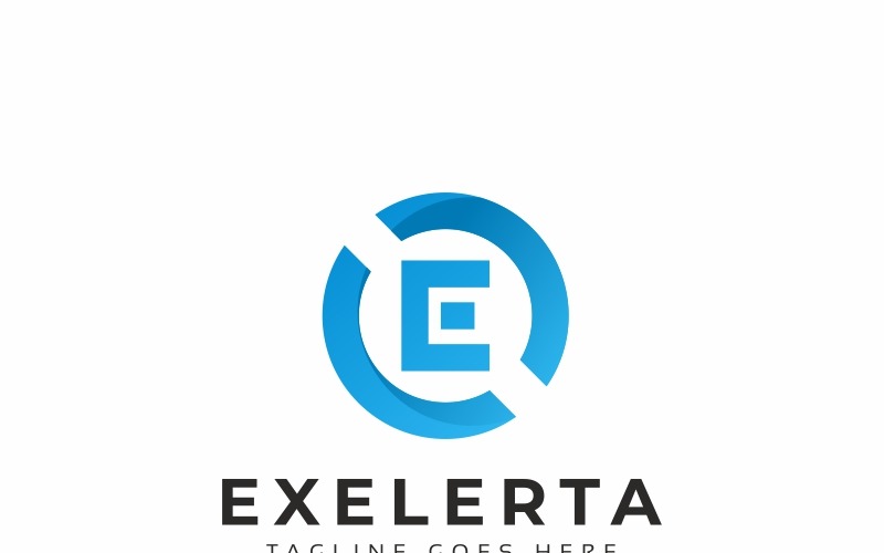 Plantilla de logotipo de letra E de Exelerta