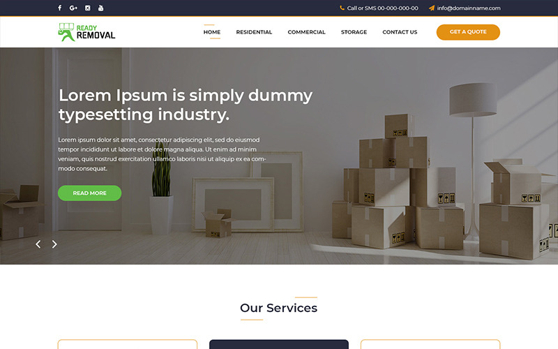 Download PSD шаблон "Ready Removal - Removals PSD Template" / Ready Removal - Removals PSD Template - PSD шаблон на тему грузоперевозка removal company movers theme template psd photoshop