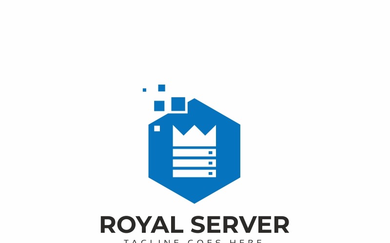 Download Шаблон логотипа "Royal Server Logo Template" / Royal Server Logo Template - Шаблон логотипа на тему графика blue cloud computing host hosting up upload download network server service sky smart objects