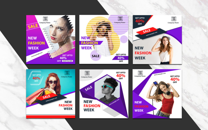 Шаблон для социальных сетей Instagram Colorful Banner